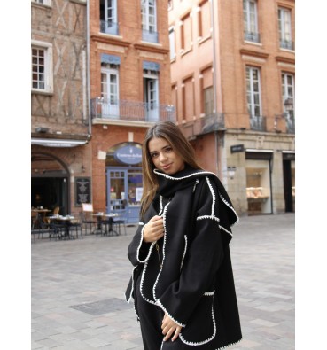 Veste écharpe noire